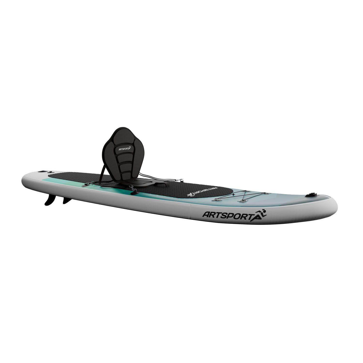 STAND UP Paddle Board Blue Wave aufblasbar mit Kajak-Set - Grün, Kunststoff (320/77/15cm) - Artsport
