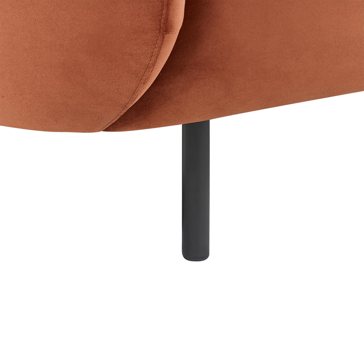 3-SITZER-SOFA Samtstoff orange/schwarz Loen - Schwarz/Orange, Textil (200/79/70cm) - Beliani