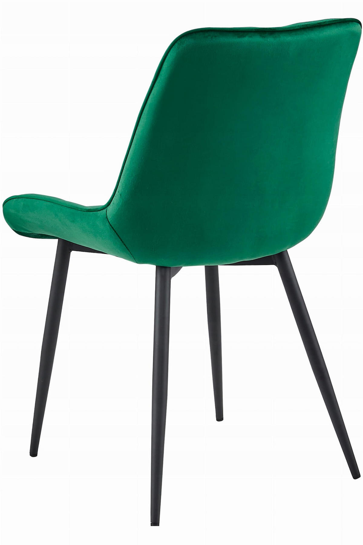 STUHL BARDI 1 Stück, Grün, Schwarz, mit Samtstoff gepolstert - Grün, Holz/Textil (45/82/54cm) - Komodee