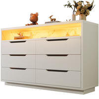SIDEBOARD 120/40/85 cm Weiß aus Spanplatte mit LED - Weiß, Holzwerkstoff (120/85/40cm) - OKWISH