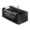 WHIRLPOOL-BADEWANNE halb freistehend mit LED-Beleuchtung - Schwarz - DYONA - Schwarz, Glas (170/58/85cm) - Vente-Unique