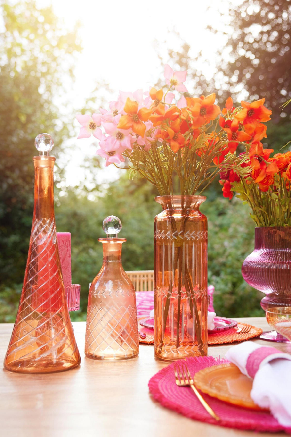 KARAFFE GO - Orange, Glas (13/43/13cm) - J-Line