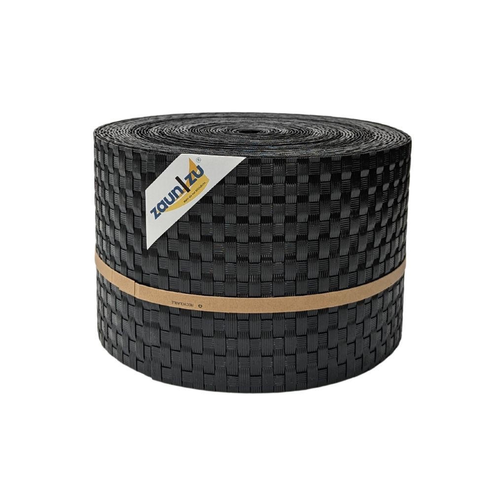 SICHTSCHUTZSTREIFEN Rattan PE für Doppelstabmatten Schwarz 26m - Schwarz, Kunststoff (2600/19cm) - ZAUN|ZU