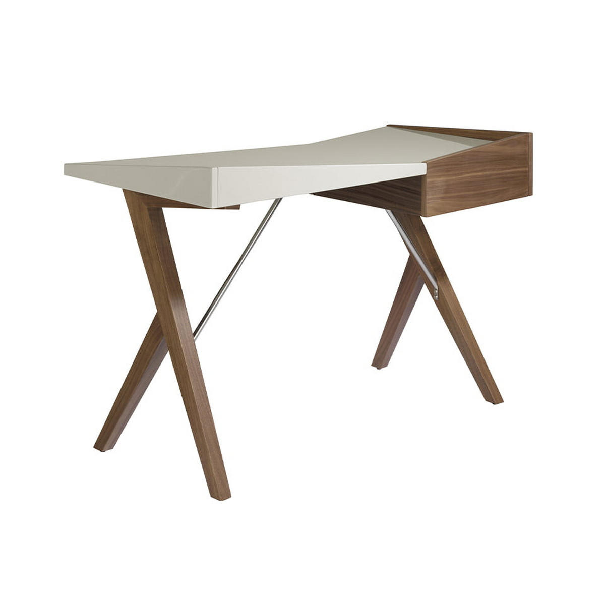 SCHREIBTISCH Walnuss Grau 120/60/81 cm - Walnussfarben/Grau, Holz (60/120/81cm) - ANGEL CERDA
