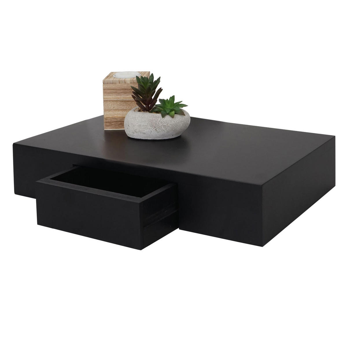 WANDREGAL Schwarz - Schwarz, Holz (40/8/25cm) - MCW