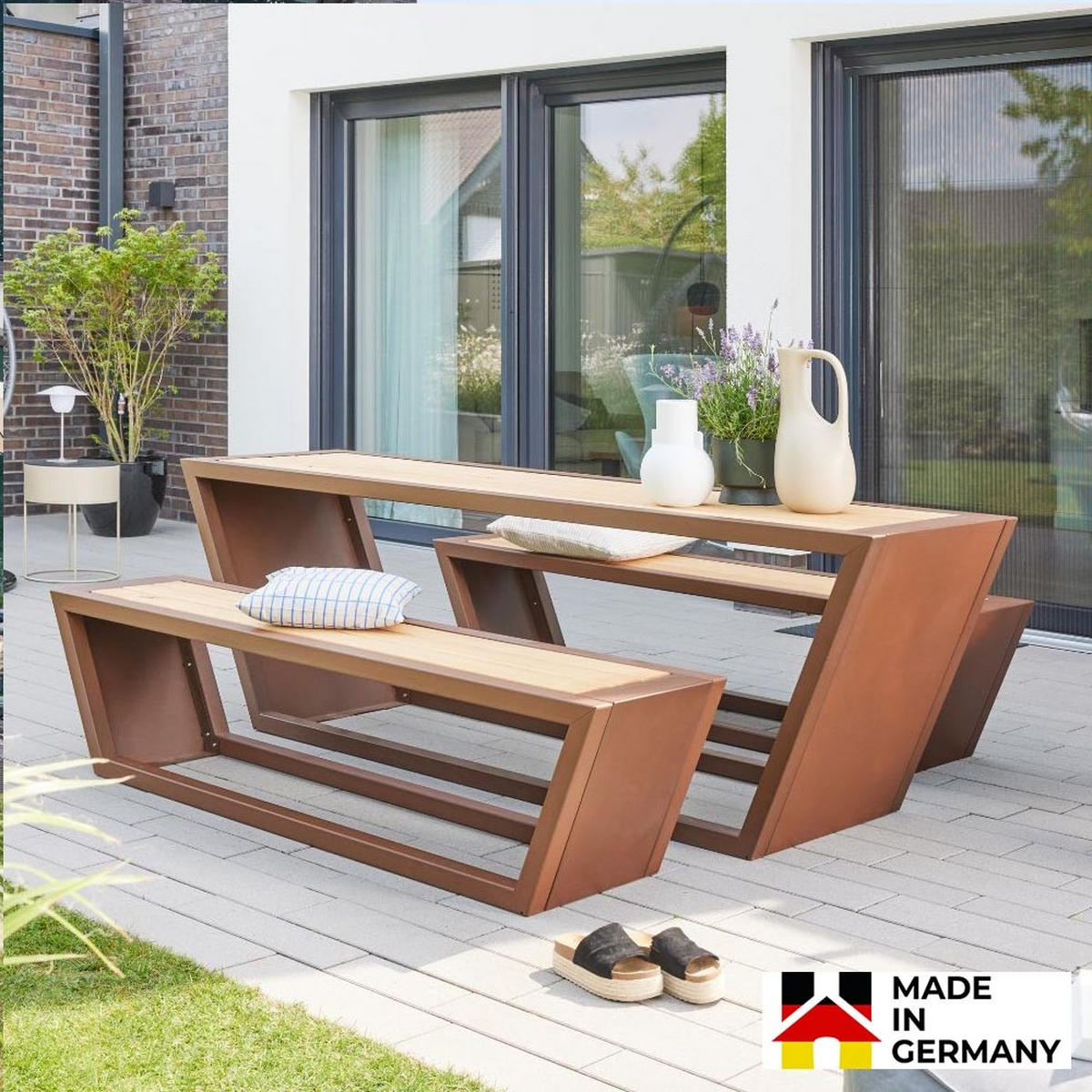 TISCHGARNITUR KOBON - Braun, Holz/Metall (1/1/1cm) - Home Deluxe