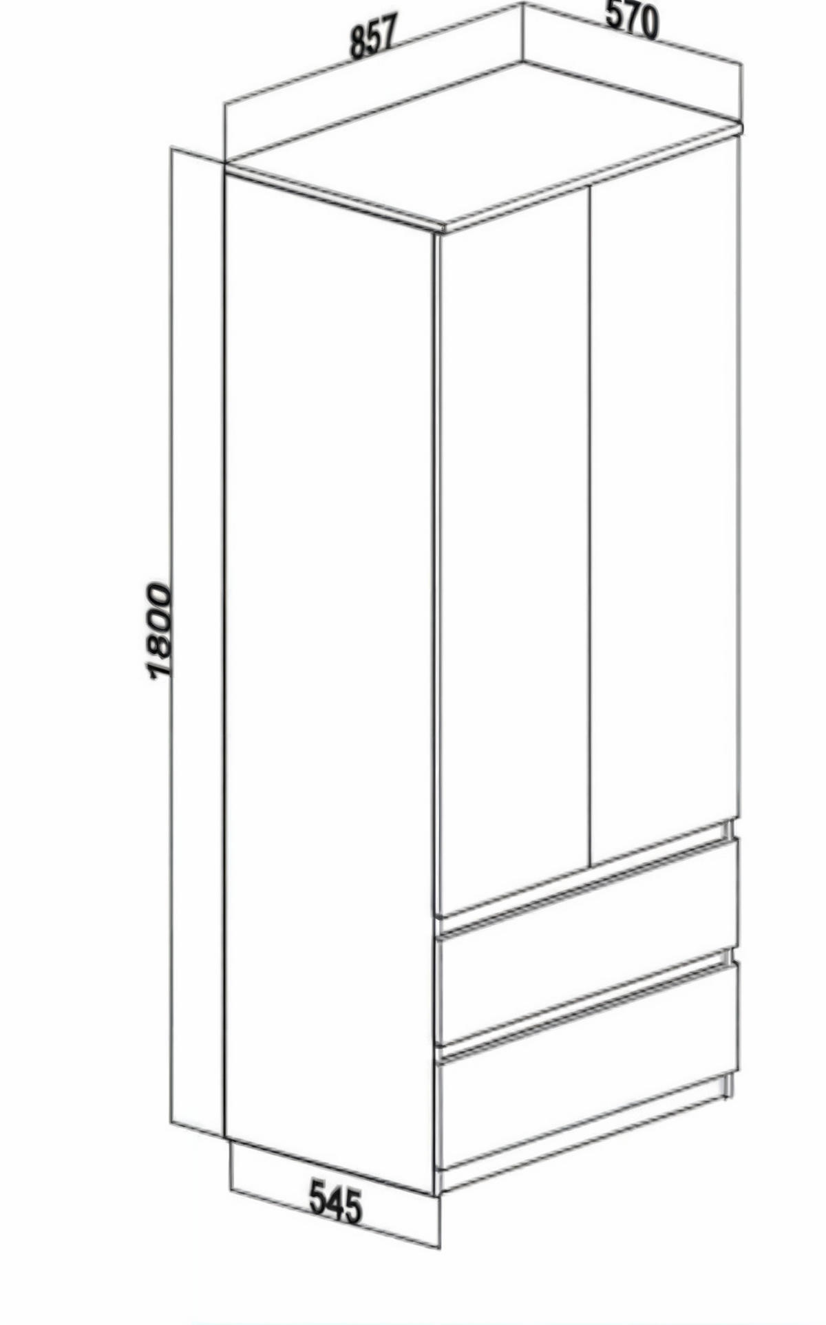KLEIDERSCHRANK sz07 sonoma - Sonoma Eiche, Holzwerkstoff (86/180/57cm) - roe furniture