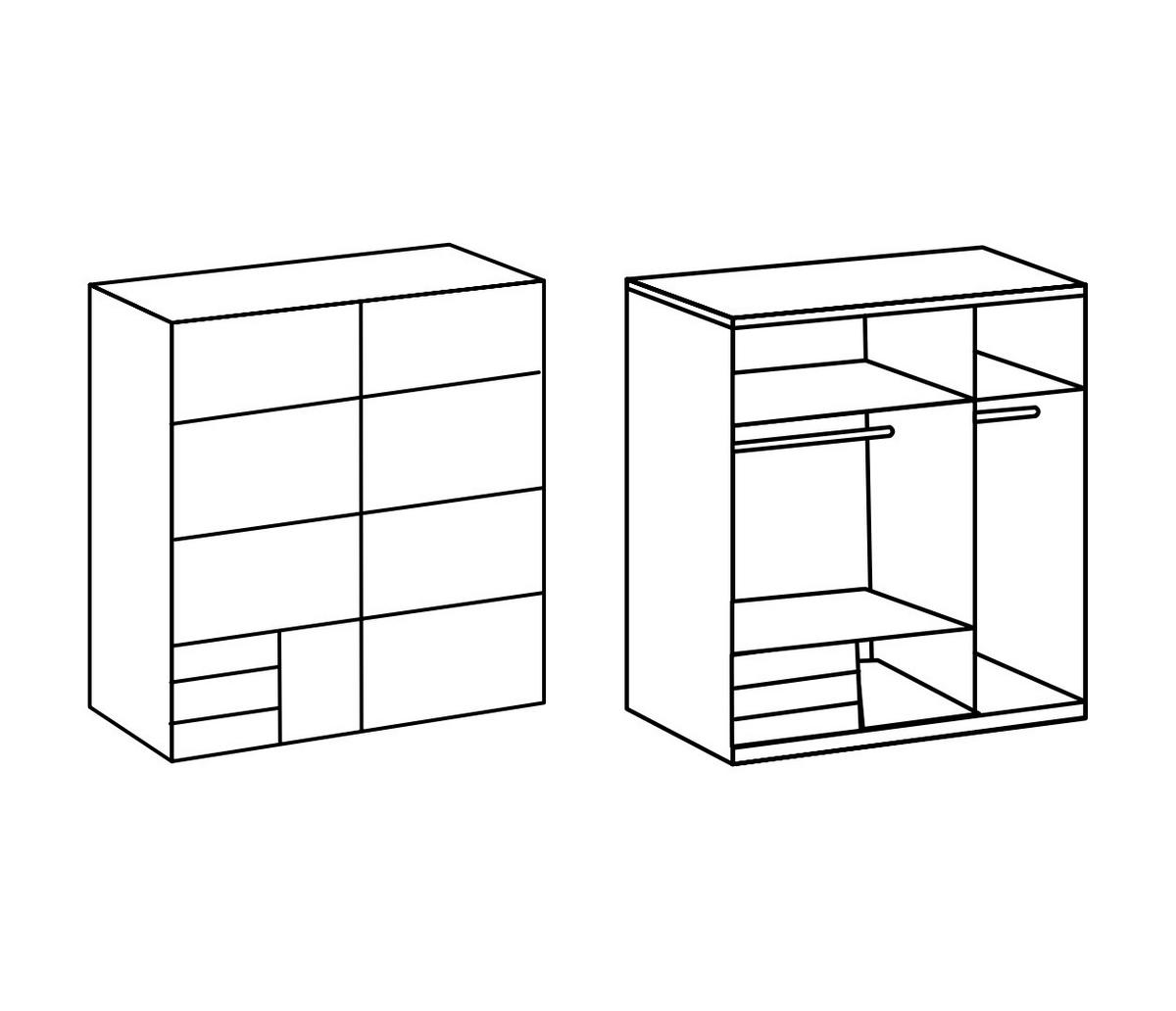 JUGENDZIMMER Bahamas Saharagrau- Grafit 5 teilig mit Schwebetürenschrank und Klappbett - Grau, Holzwerkstoff (80/200/120cm)