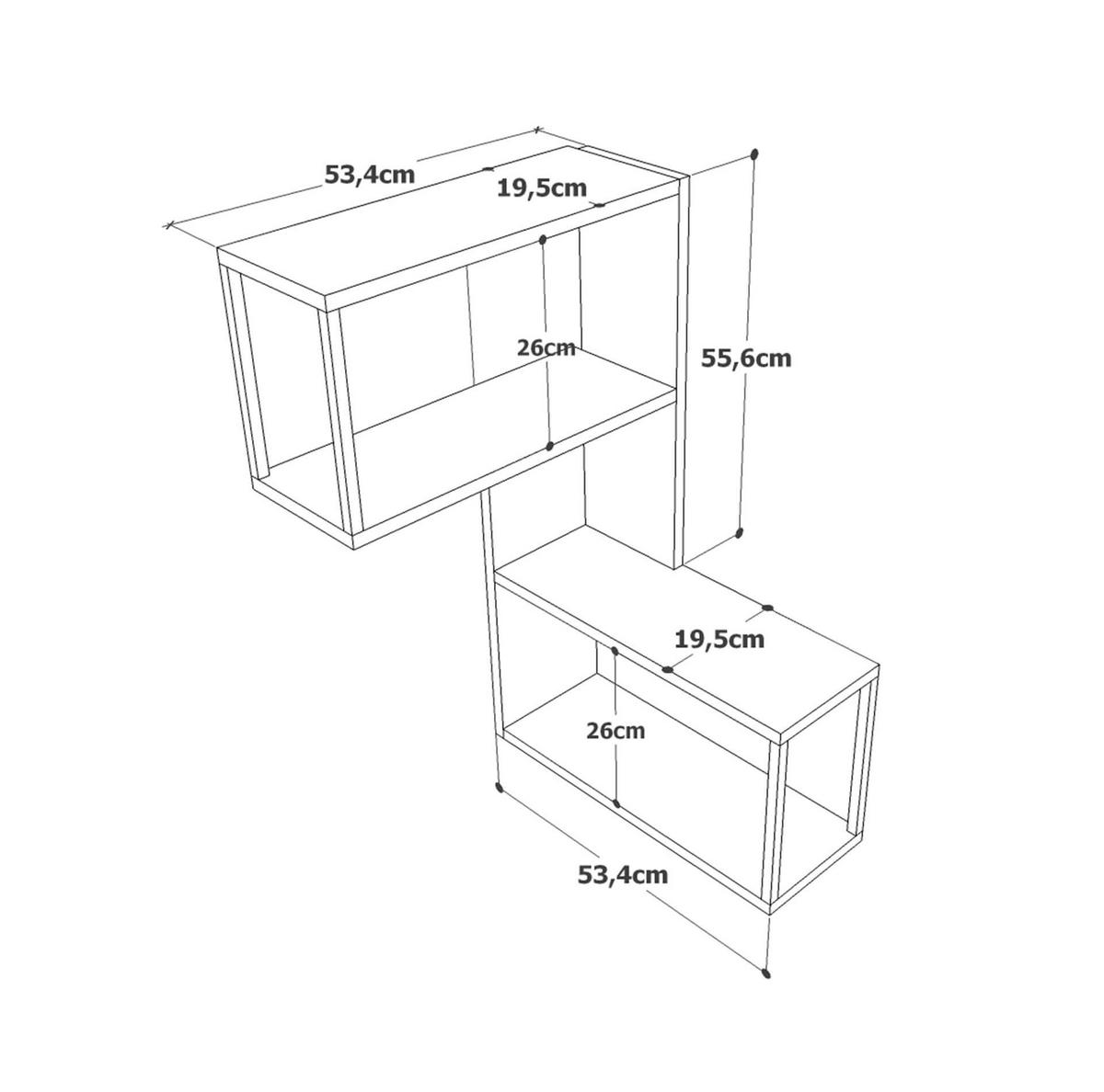 WANDREGAL 53,5/19,5/85 cm - Braun, Holz (53.5/85/19.5cm) - Mobili Rebecca