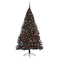 WEIHNACHTSBAUM Künstlicher Vorbeleuchteter Haltbar 115/115/180 cm Schwarz PVC - Schwarz, Kunststoff (180cm) - vidaXL