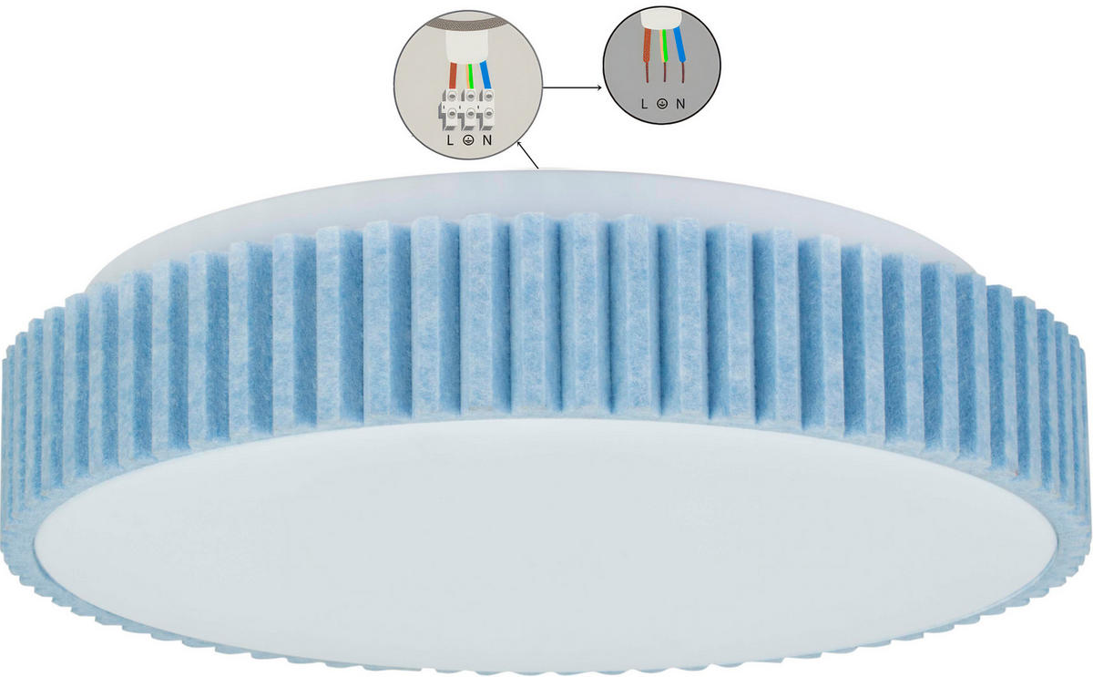 LED-KINDER-DECKENLEUCHTE Wolke Blau Ø 31 x 8 cm - Blau, Kunststoff (31/31/8.5cm) - Northpoint