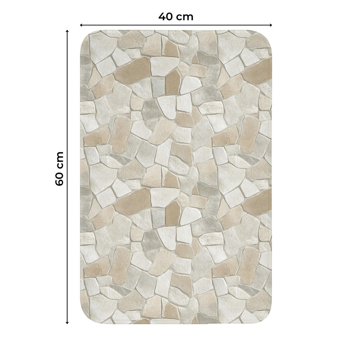 WC-VORLEGER Mosaik - Steine - Beige WC Teppich 40x60 cm - Beige, Kunststoff/Textil (40/1cm) - OnlyWow
