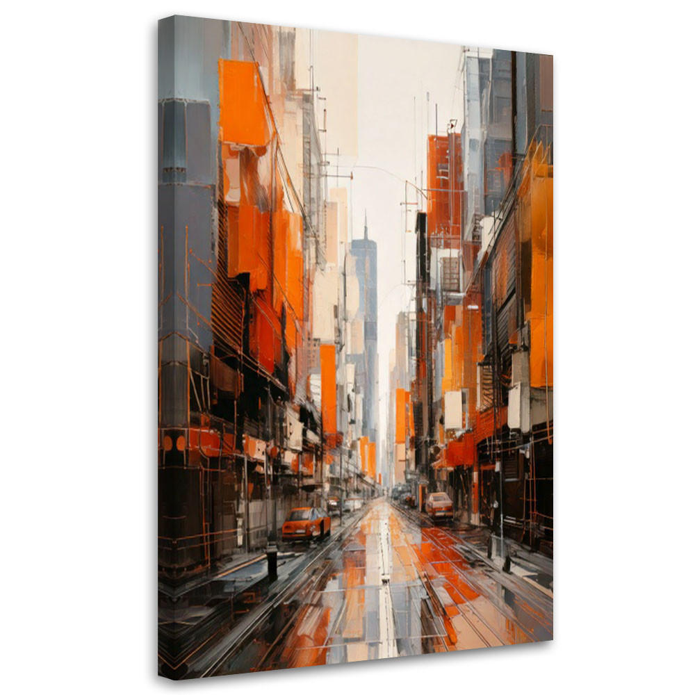 LEINWANDBILD Abstraktion 70x100cm - Orange, Textil (70/100cm) - Feeby