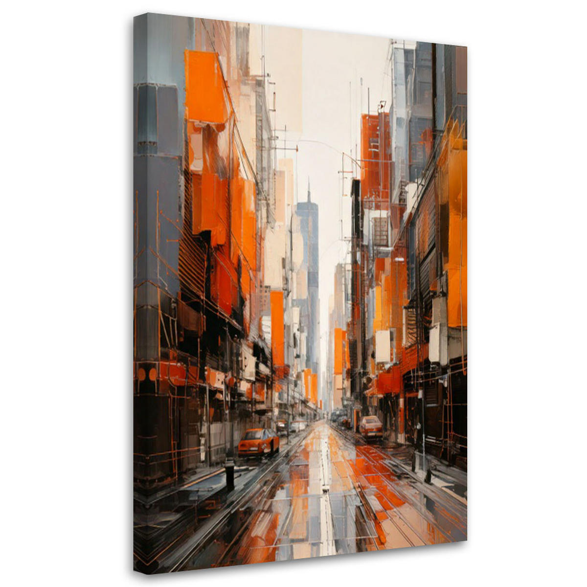 LEINWANDBILD Abstraktion 70x100cm - Orange, Textil (70/100cm) - Feeby