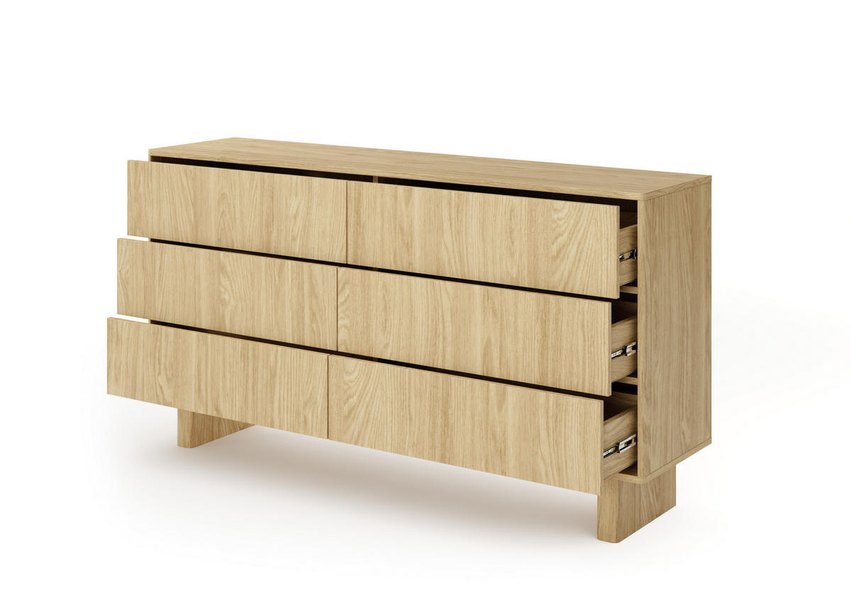 KOMMODE: geölte Eiche, 153,5 x 82,6 x 38,1 cm - Eichefarben, Holzwerkstoff (153.5/82.6/38.1cm) - 3XE LIVING