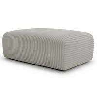 POLSTERHOCKER - Cord - Silberfarben/Schwarz, Kunststoff/Textil (110/40/72cm) - home24