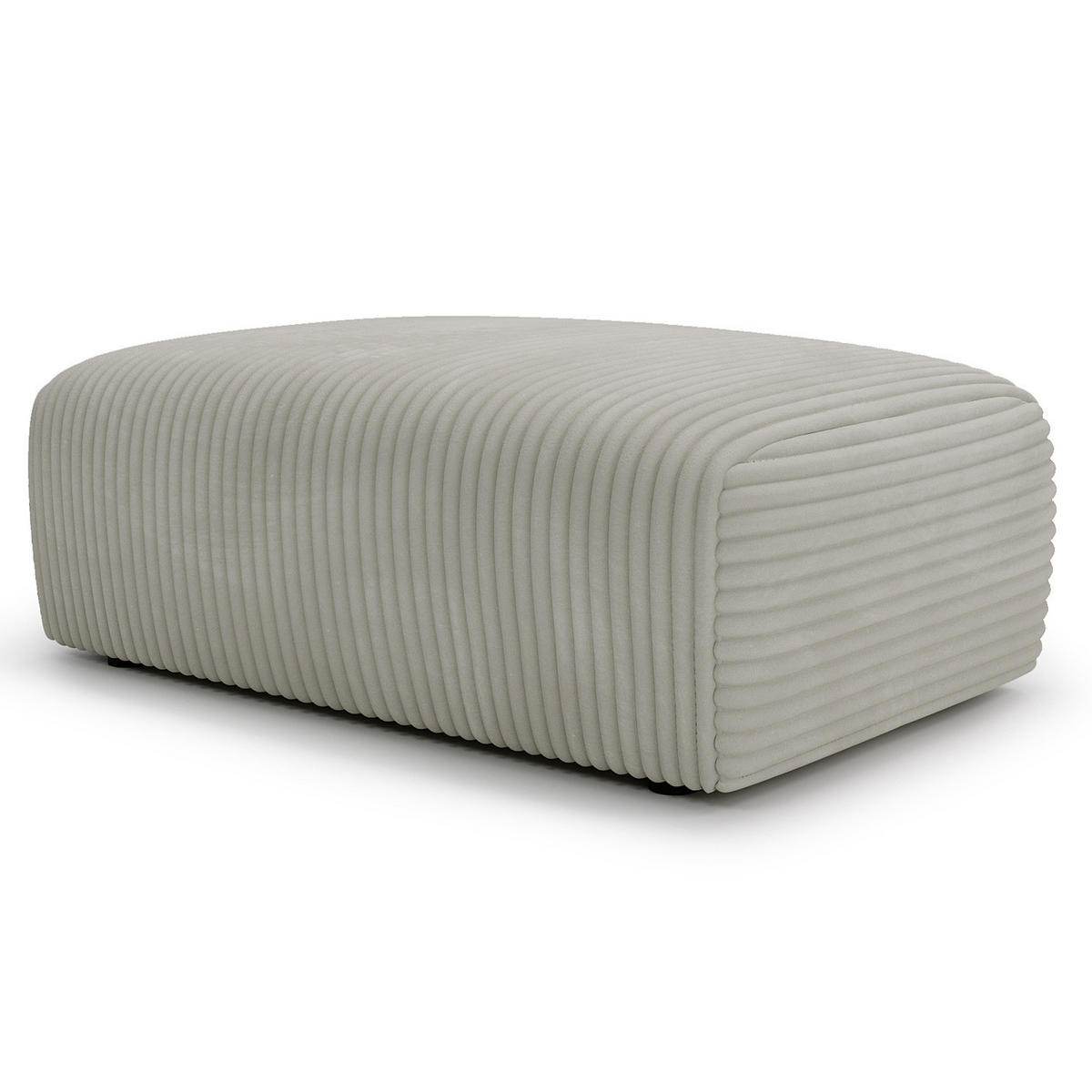 POLSTERHOCKER - Cord - Silberfarben/Schwarz, Kunststoff/Textil (110/40/72cm) - home24