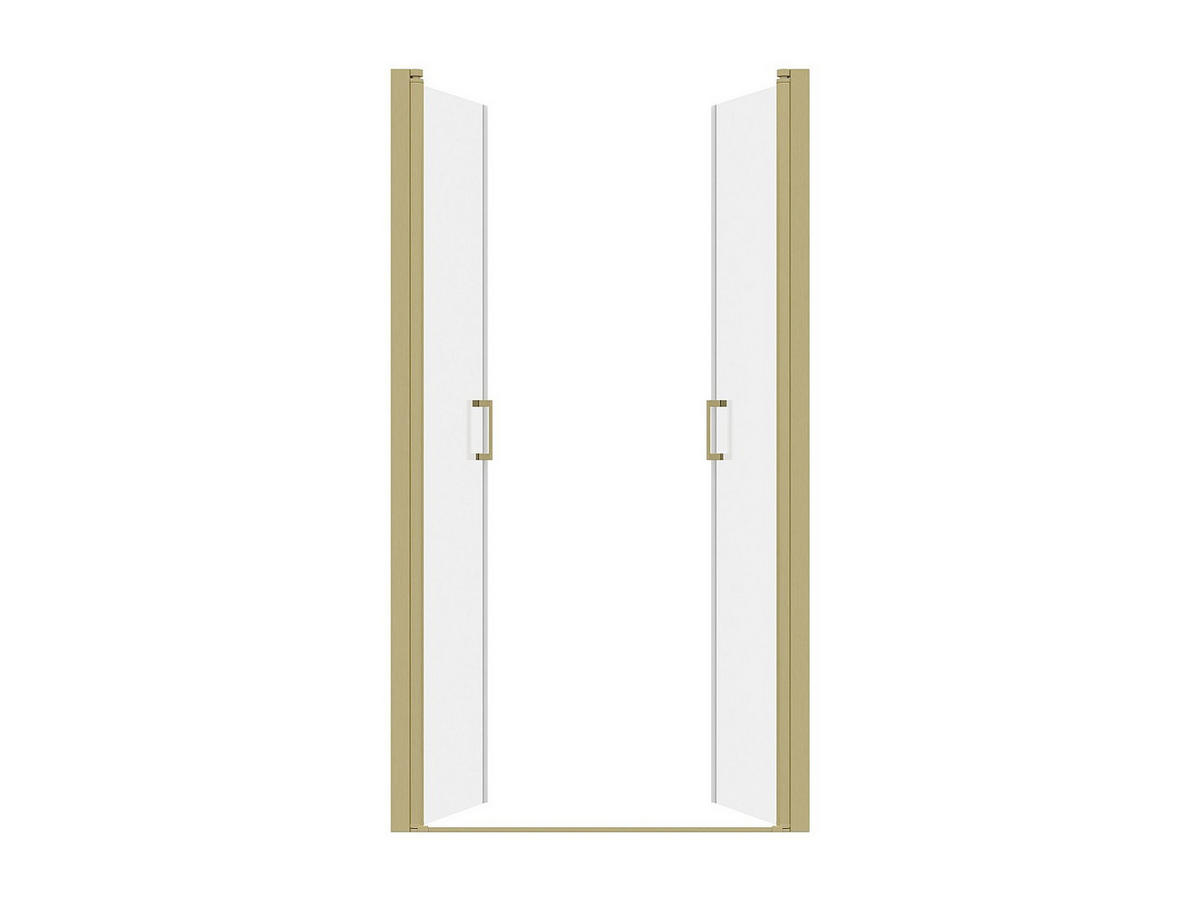 DUSCHTÜR - 80cm x 1.92cm - Aluminium - goldfarben - SARASOTA - Goldfarben, Metall (80/195cm) - Vente-Unique