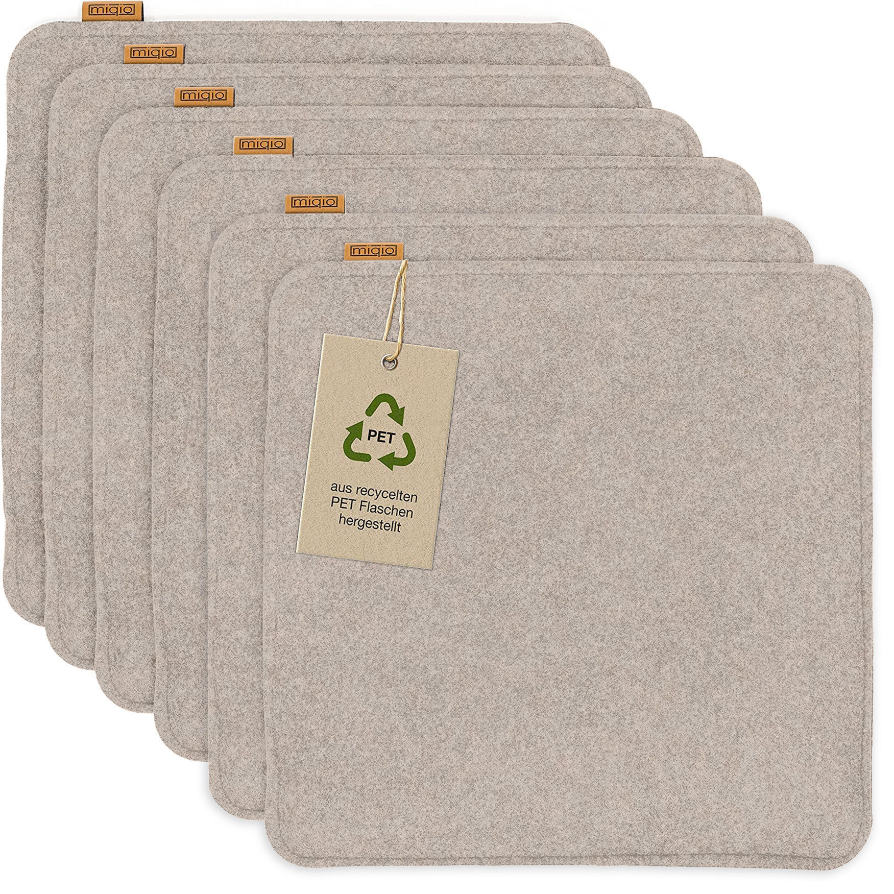 SITZKISSEN mit Antirutschnoppen 6er-Set - Beige, Textil (35/35/2cm) - Miqio Design