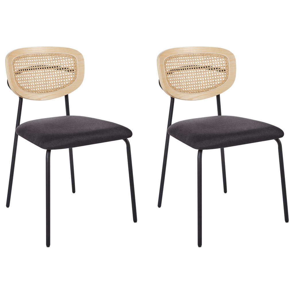 SCAUN DE BUCĂTĂRIE set de 2 metal negru Mayetta