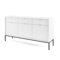SIDEBOARD STELLARE 154/83/39 cm mit 3 Schubladen 3 Türen Weiß - Weiß, Holzwerkstoff (154/83/39cm) - MASSENO