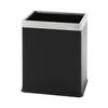 MÜLLEIMER Doppelwandiger Eckiger Edelstahl 10 Liter 27,5 x 16,6 x 22,5 cm Schwarz - Schwarz, Metall (16.5/27.5/22.5cm) - PROREGAL