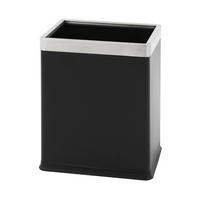 MÜLLEIMER Doppelwandiger Eckiger Edelstahl 10 Liter 27,5 x 16,6 x 22,5 cm Schwarz - Schwarz, Metall (16.5/27.5/22.5cm) - PROREGAL