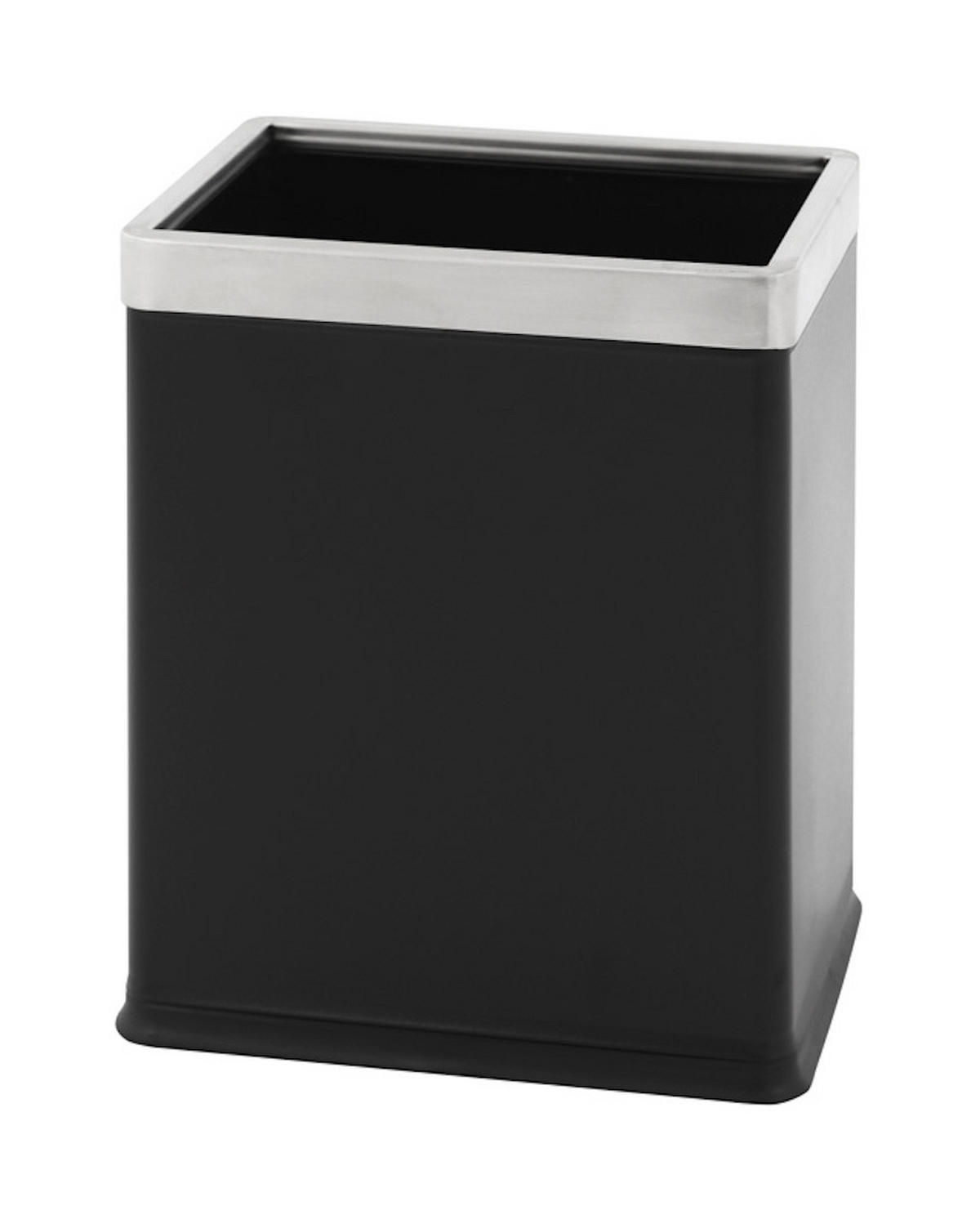 MÜLLEIMER Doppelwandiger Eckiger Edelstahl 10 Liter 27,5 x 16,6 x 22,5 cm Schwarz - Schwarz, Metall (16.5/27.5/22.5cm) - PROREGAL