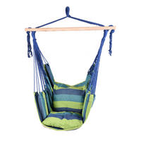 HÄNGESESSEL Mainz mit 2 Kissen Grün Hängesitz - Grün, Holz (90/120/65cm) - DELUKE