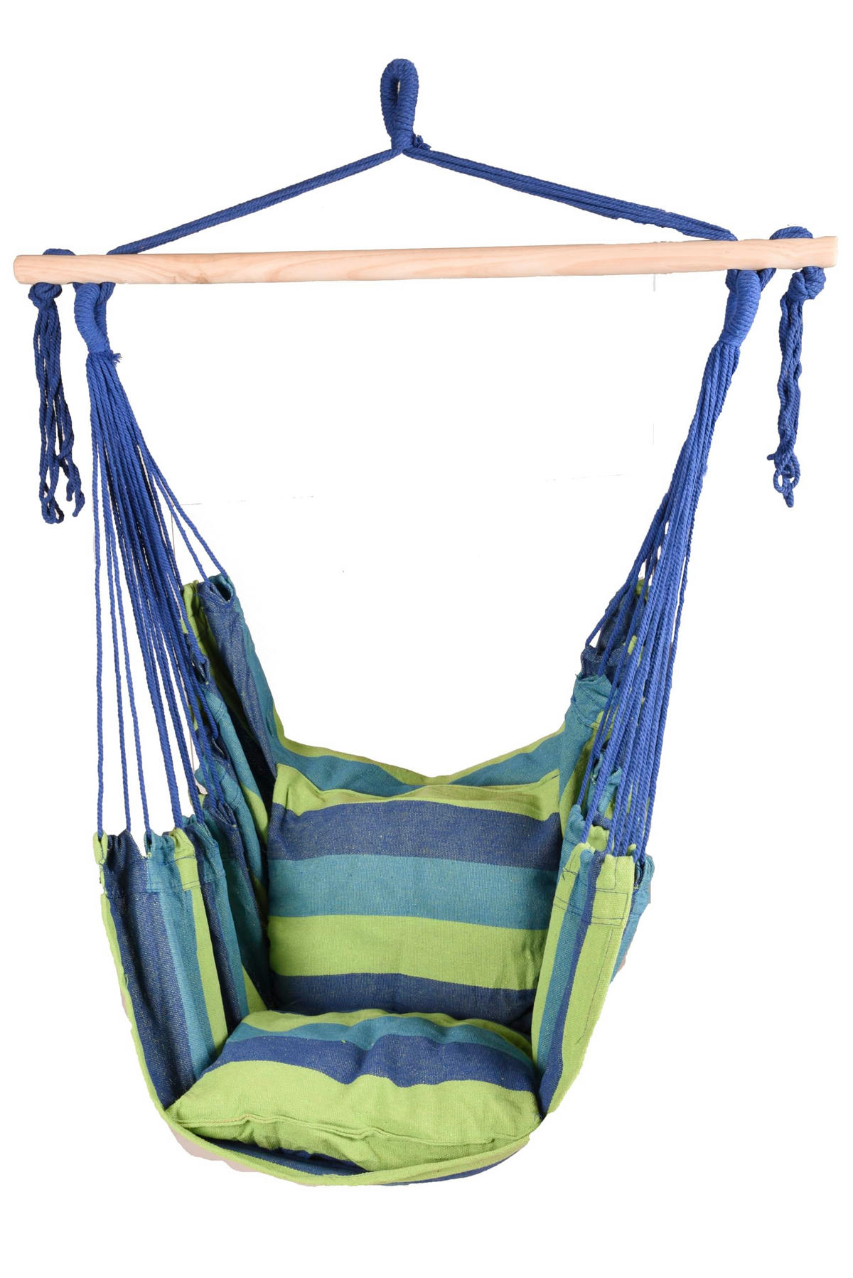 HÄNGESESSEL Mainz mit 2 Kissen Grün Hängesitz - Grün, Holz (90/120/65cm) - DELUKE