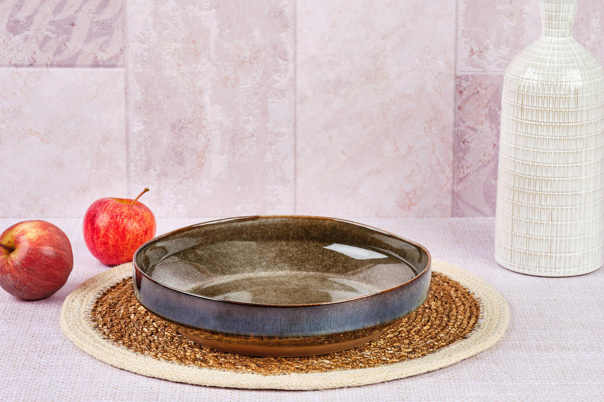 OBSTSCHALE Genesis Ø28cm - Basalt - Braun, Keramik (28/6.5cm) - Björn