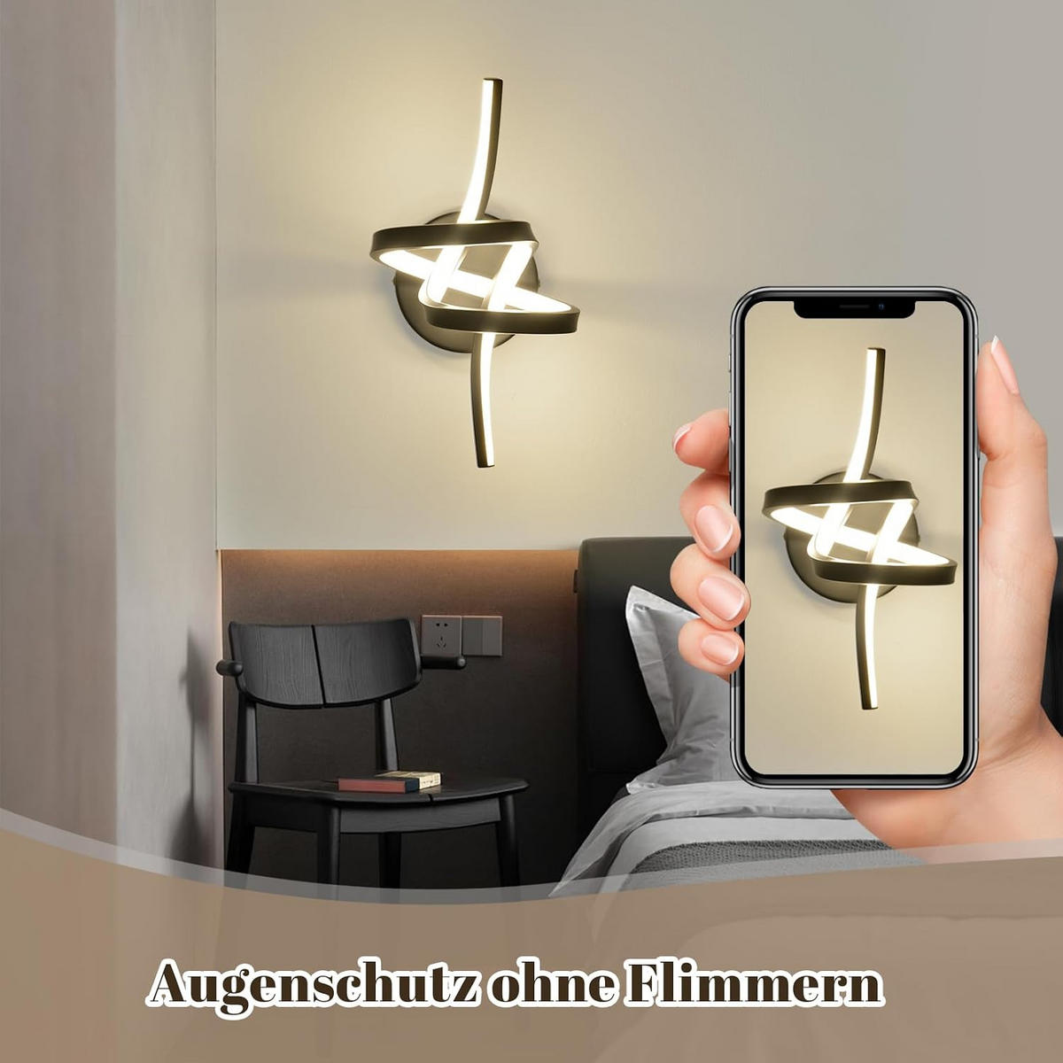 LED - WANDLEUCHTE Nebelthir 17.0/19.5/31.0 cm - Schwarz, Kunststoff (17/19.5/31cm) - ZMH