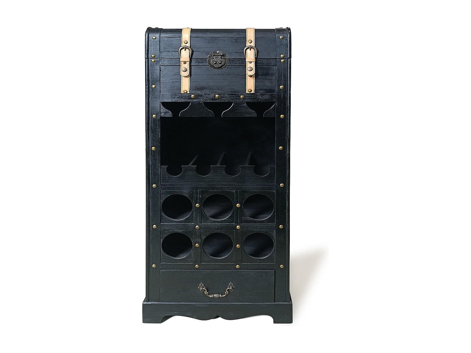 WEINREGAL - 43 cm x 29.5 cm - holz - schwarz Cavina - Schwarz, Holz (43/100/29.5cm) - Vente-Unique