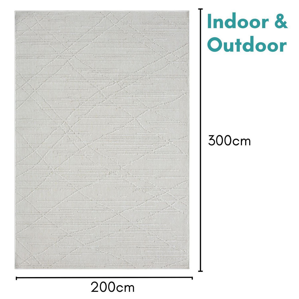 OUTDOORTEPPICH Rory Creme,Ecru,Weiß 200/300 cm - Creme, Textil (200/300cm) - My-Rug