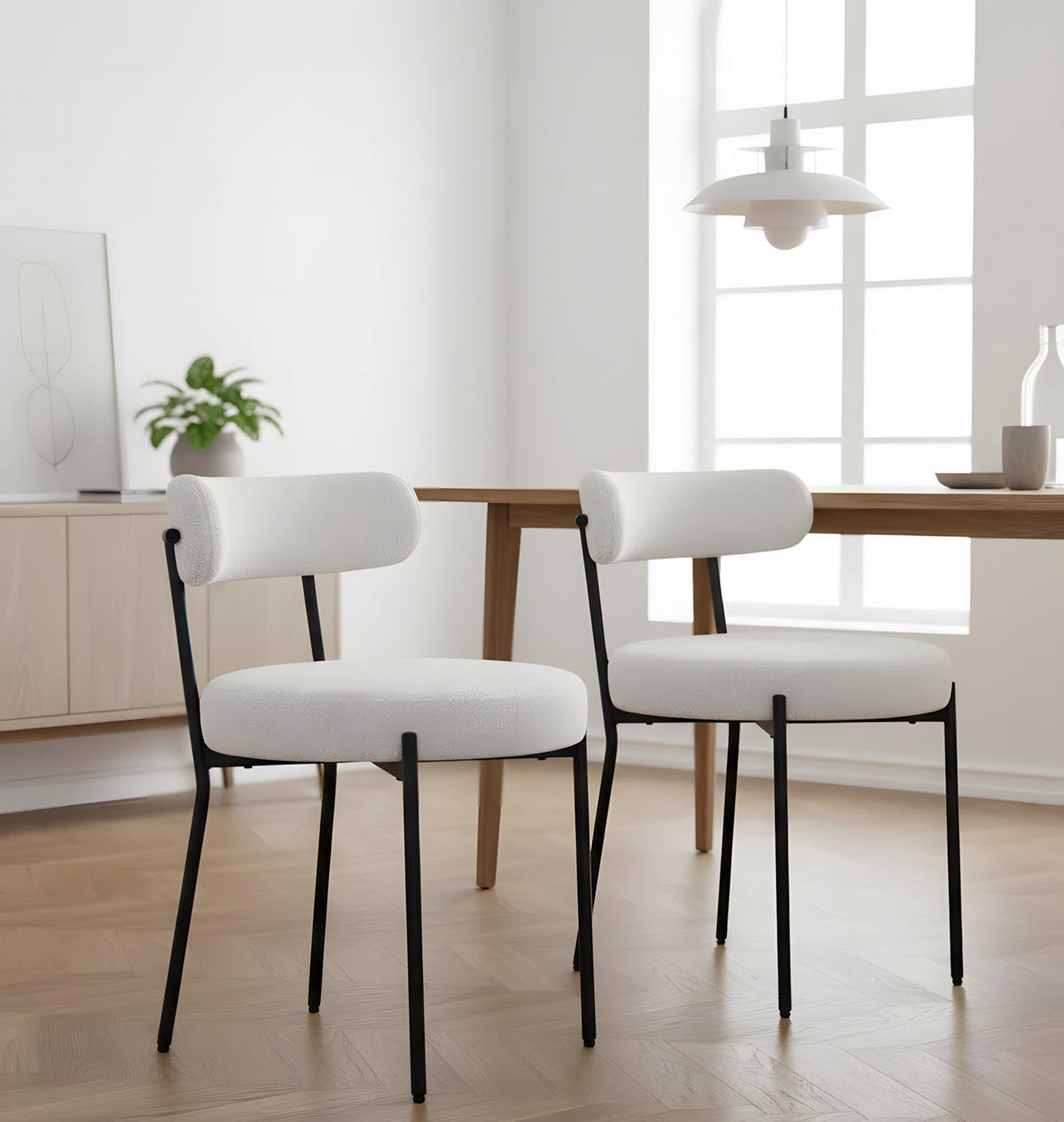 ESSGRUPPE 7-TLG. Kyoto Naturfarben, Weiß - Naturfarben/Weiß, Textil/Metall (210/75/100cm) - ebuy24