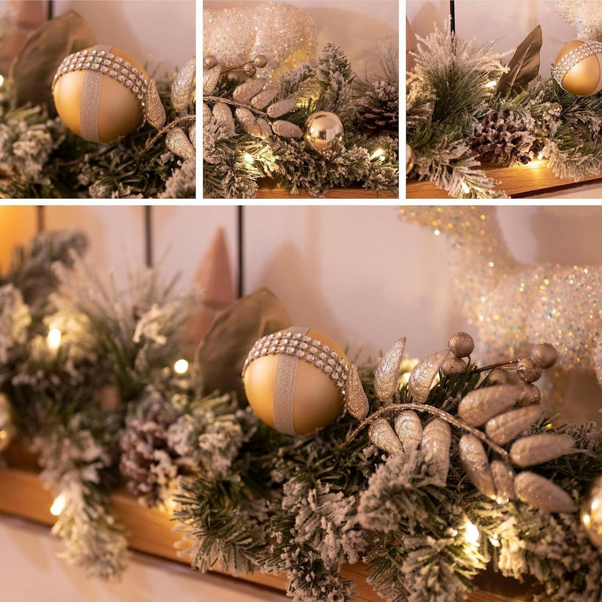 WEIHNACHTSGIRLANDE mit LED Lichtern und Timer 183 cm - Multicolor, Textil (183cm)