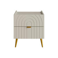 NACHTTISCH - 45 cm x 49.5 cm - Holz, Platte - Beige - NORSIM - Beige, Holz (45/40/49.5cm) - Vente-Unique