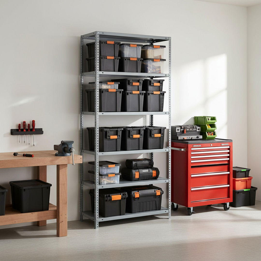 SCHRAUBREGAL PANDA TALL | HxBxT 200x100x40cm | 6 Fachböden | Fachlast 100kg | Verzinkt - Silberfarben, Metall (100/200/40cm) - PROREGAL