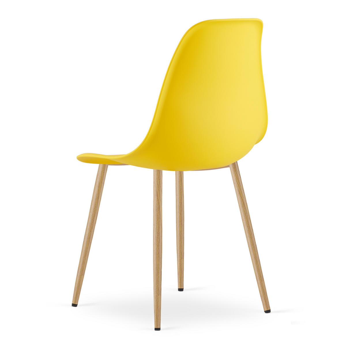 ESSZIMMERSTUHL 3-er Set KALEO gelber Sitz, natürliche Beine - Gelb/Naturfarben, Kunststoff (46/84/51cm) - Valora