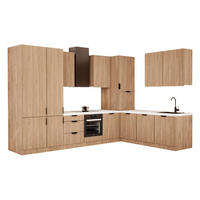 WINKELKÜCHE 340cm x 240cm - Sorento KS4-M340 - in Sonoma Eiche - Schwarz/Sonoma Eiche, Holz (580/247/58cm)