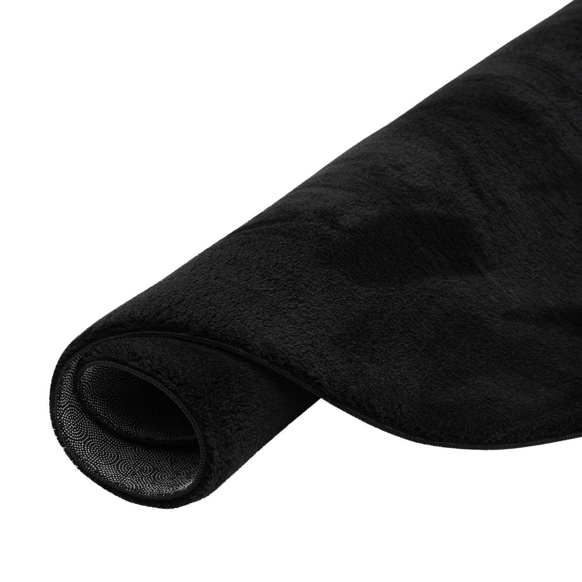 KINDER SUPER SOFT FELLTEPPICH PEARL KIDS RUND - Schwarz, Textil (120/120cm) - Pergamon