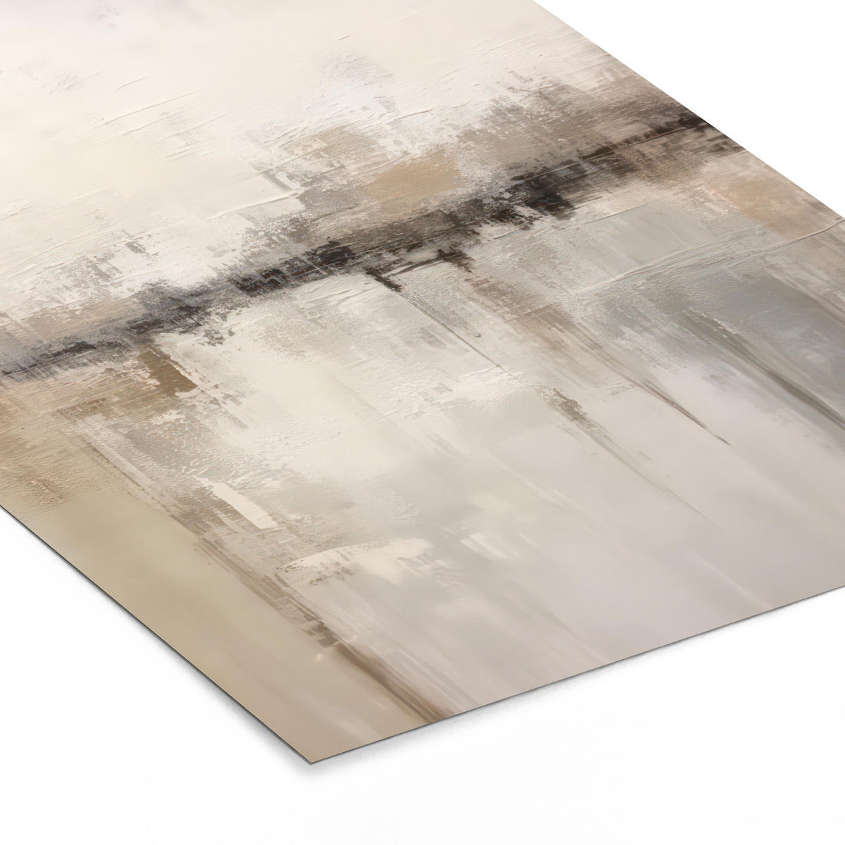 GERAHMTES BILD Moderne Kunst - Abstrakt - Beige 60x80 cm - Beige, Papier (60/80cm) - MuchoWow