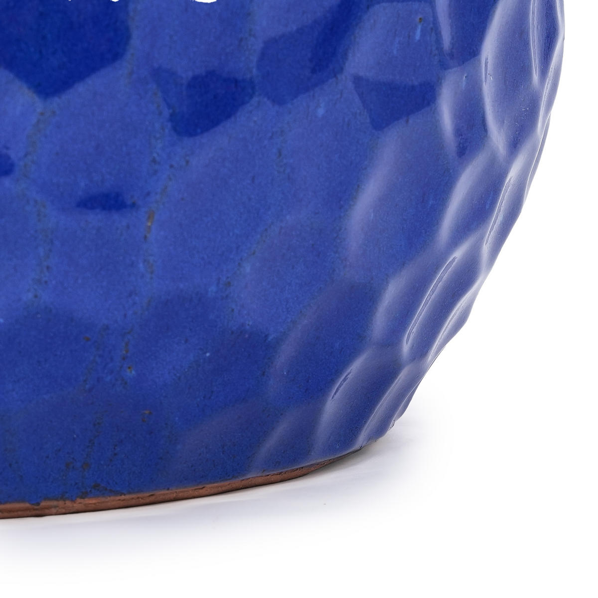 PFLANZTOPF-SET Blau 3er Set, Ø 38/30/25 cm, Keramik, Hammermuster - Blau, Keramik (19cm) - PANGIVO