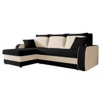 ECKSOFA Kris - Creme/Schwarz, Holz/Kunststoff (238/147cm) - MIRJAN24