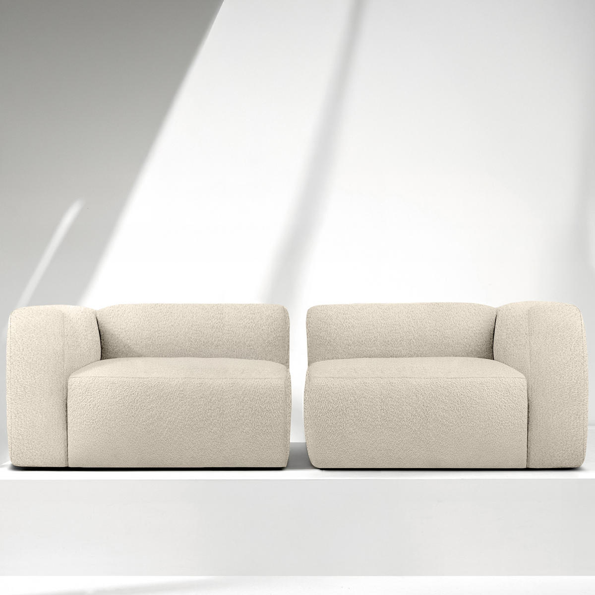 2,5-SITZER SOFA BUFFO, Hellbeige - Beige, Holz/Holzwerkstoff (250/73/96cm) - KONSIMO®