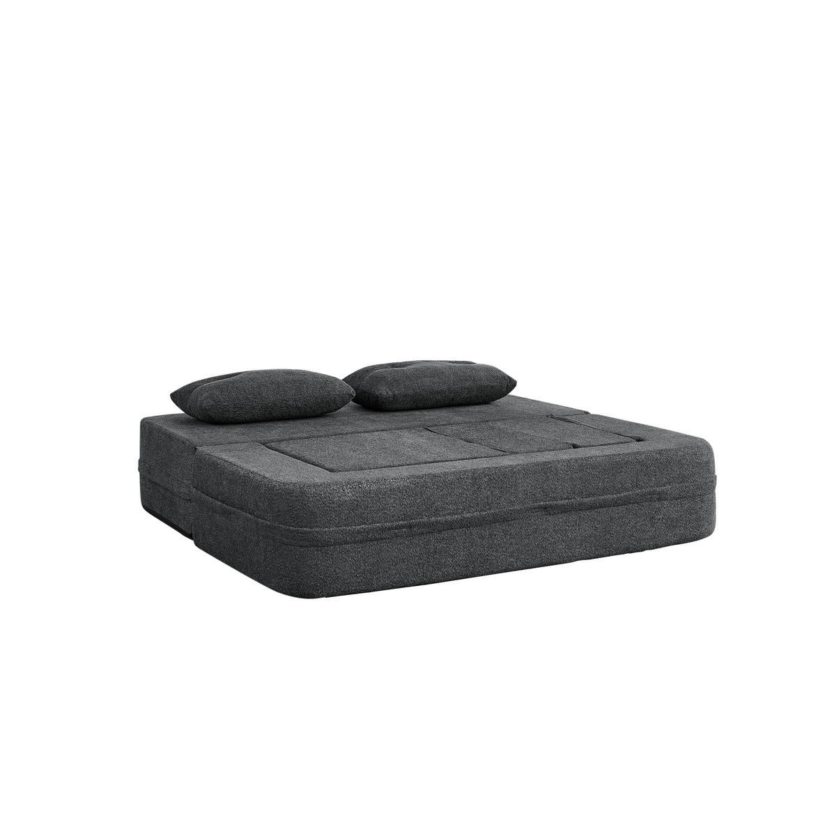 SITZGARNITUR DE-35041 2-in-1 mit Schlaffunktion Dunkelgrau - Dunkelgrau, Textil (194/39/199cm) - ComfortXL