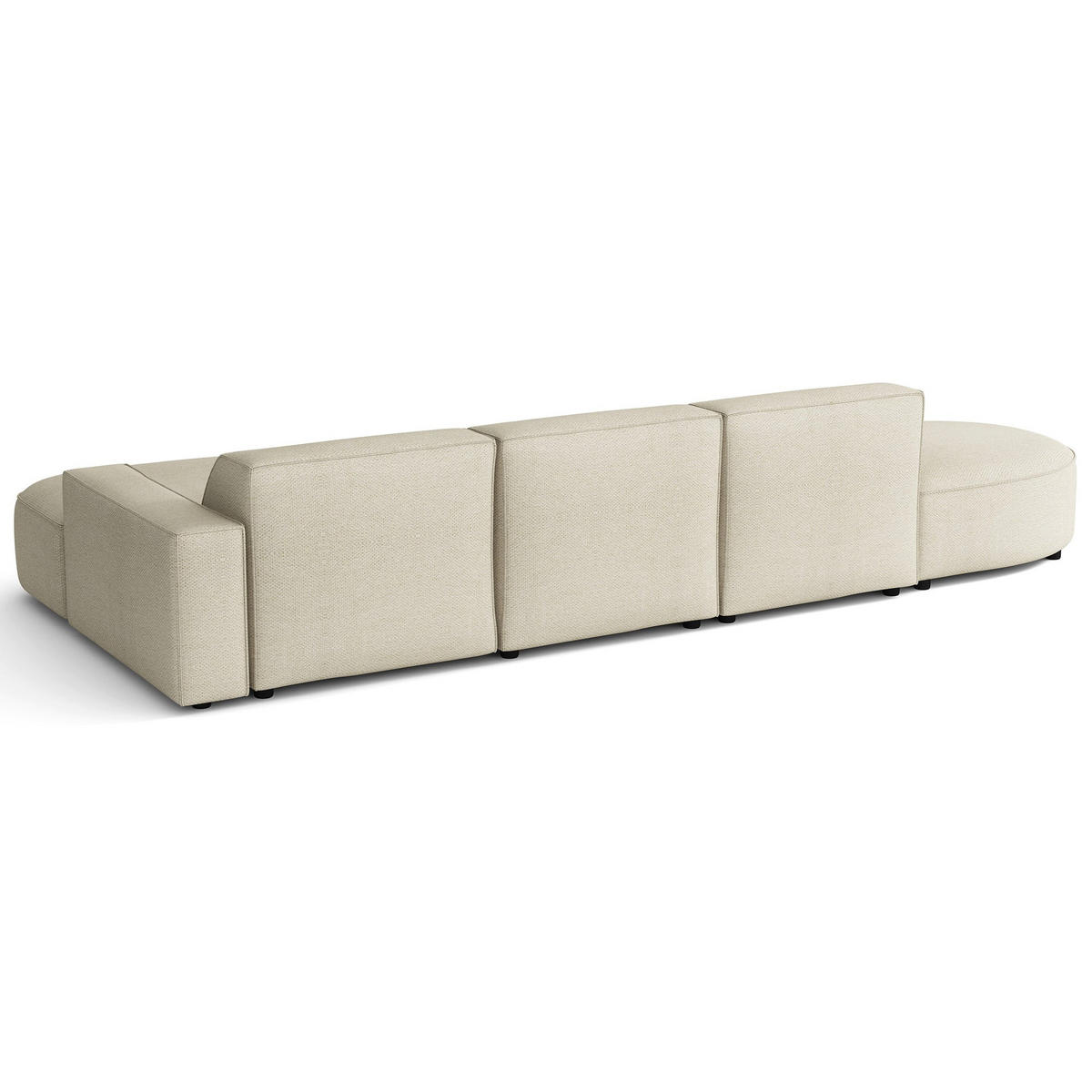 ROHOVÁ POHOVKA Sallmo ve tvaru L, třímístná, pravá, 358 cm - černá/krémová, textil/plast (358/166cm) - Selsey