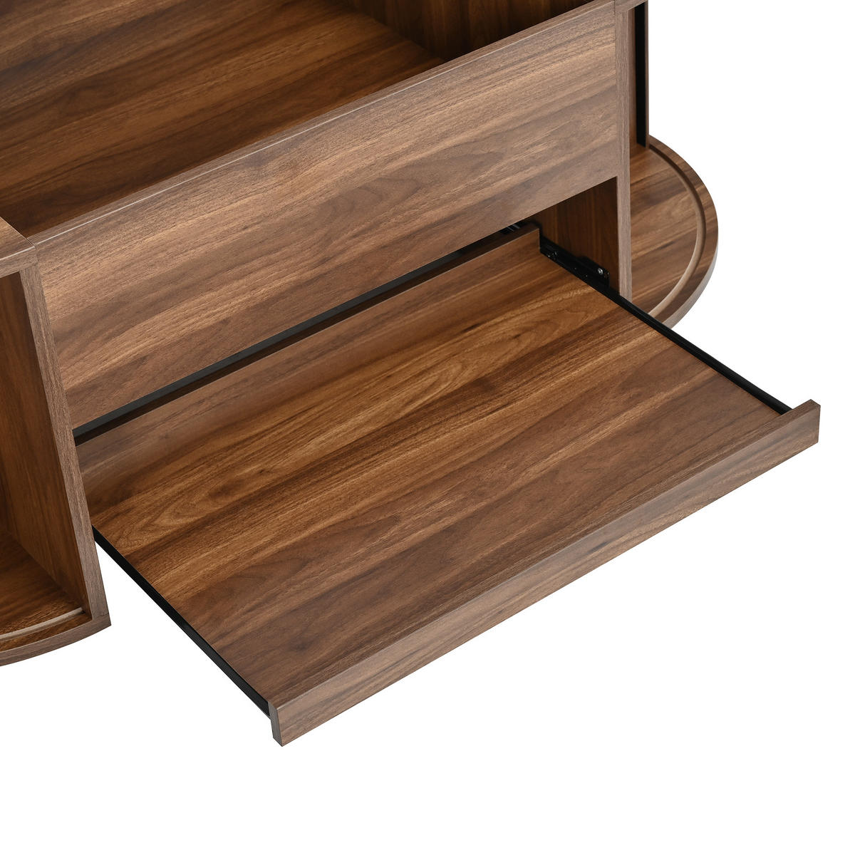 KLUB-STOLIĆ 110/55/55 cm, orah, s funkcijom podizanja i prostor za pohranu - boje oraha/zlatne boje, drvni materijal/metal (55/110/55cm) - CHICFURN