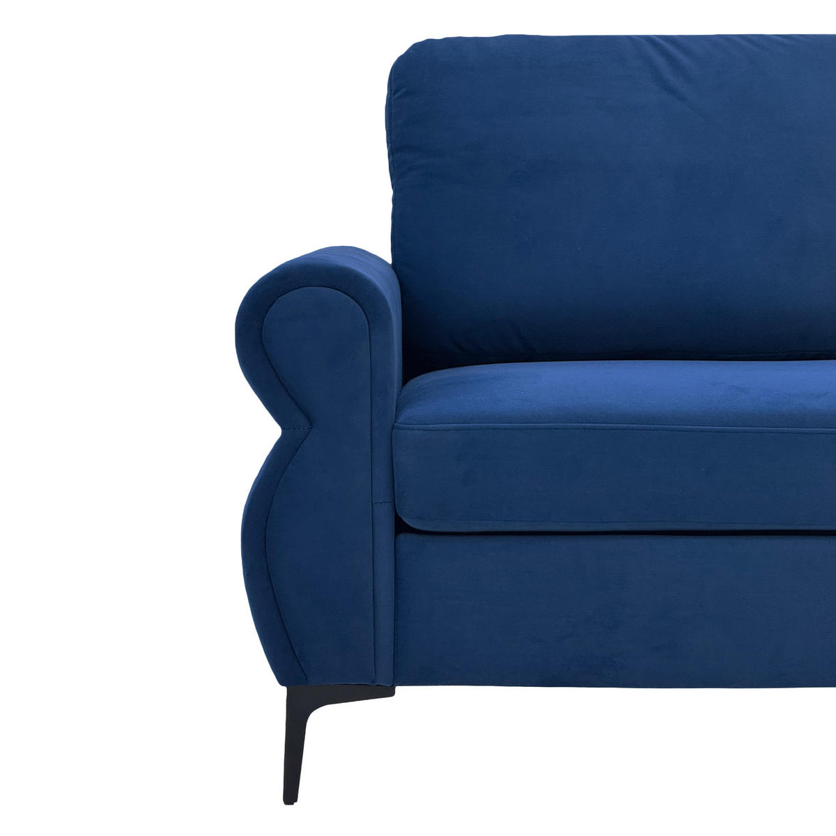 2-SITZER-SOFA DE-35060 mit Federkern Blau - Blau, Metall (81/92/173.5cm) - ComfortXL