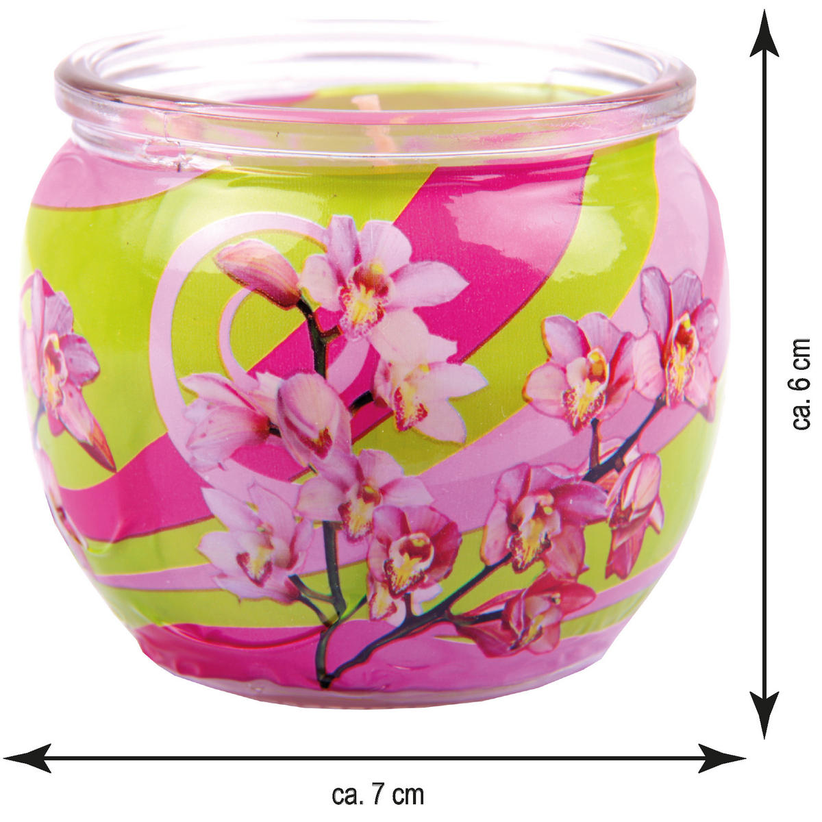 DUFTKERZEN Glas 6er-Pack Blütenzauber - Rosa, Naturmaterialien (7/6cm)